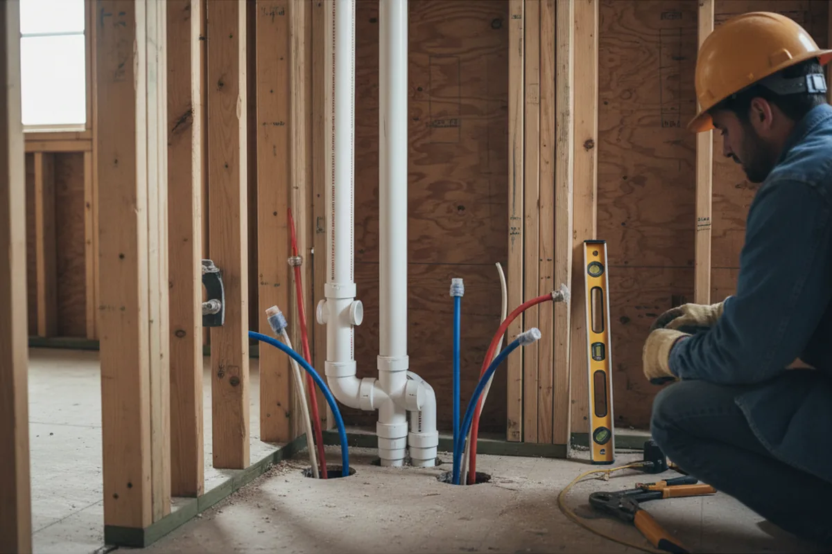 Drain and supply rough-in during Garbage Disposal Repair in Eucha