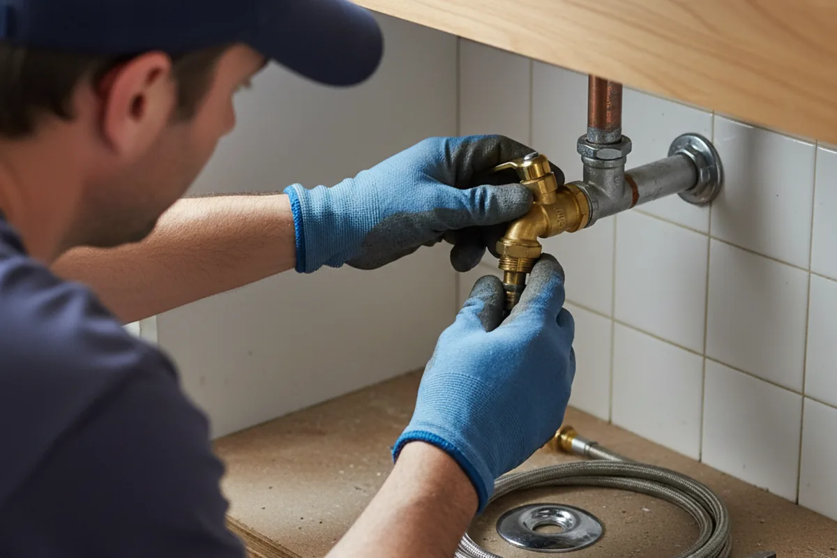 Shutoff valve and fitting work during Emergency Plumbing in Eucha